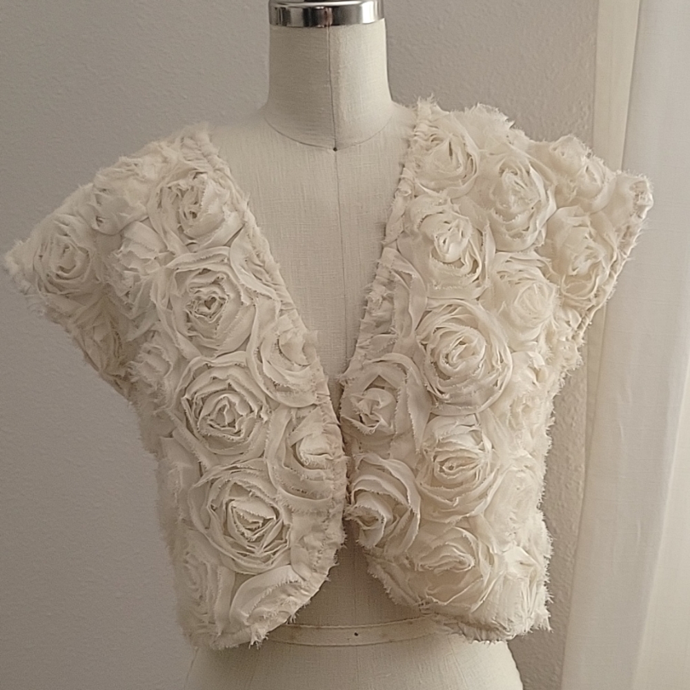 Cream Bolero Jacket Wedding Formal Rose